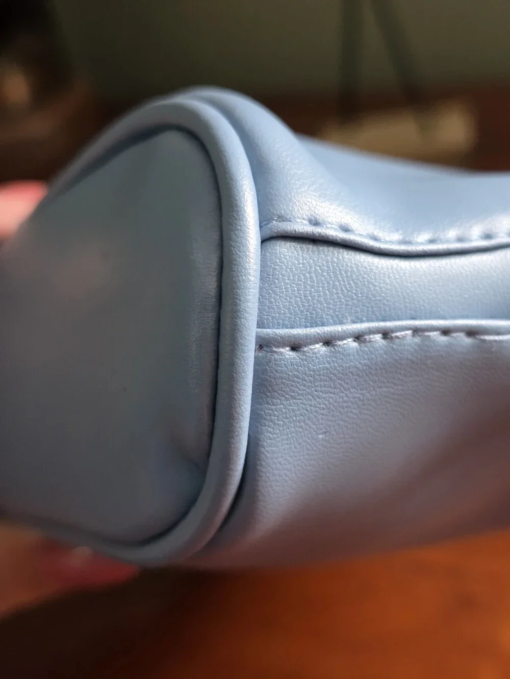 Ferragamo Parfums Travel Cosmetic Case Light Blue Faux Leather Makeup Bag